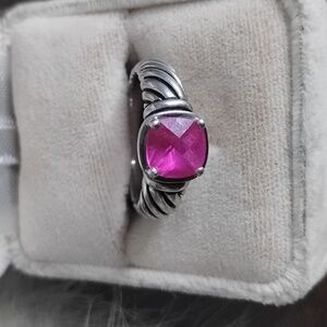 Vintage Silver Ring with Pink Gemstone